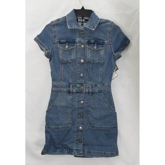 Rewash | Dresses | Rewash Juniors Xs Denim Collared Mini Dress Nwt Cc36afa  | Poshmark